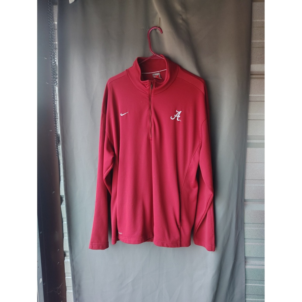 Nike Alabama Crimson Tide Mens XXL Red Fit Dry Quarter Zip Pullover Jacket